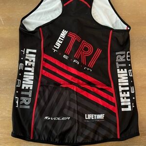 Men's Black and Red tri singlet